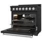 Thor Kitchen Gordon Ramsay 6 Cu. Ft. Professional Liquid Propane Range with Stainless Steel Handle Kit in Black, , large