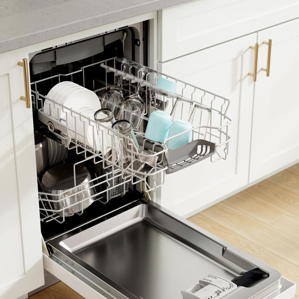Bosch 300 Series 18" Built-In Smart Dishwasher with 5 Wash Cycles in White, , large