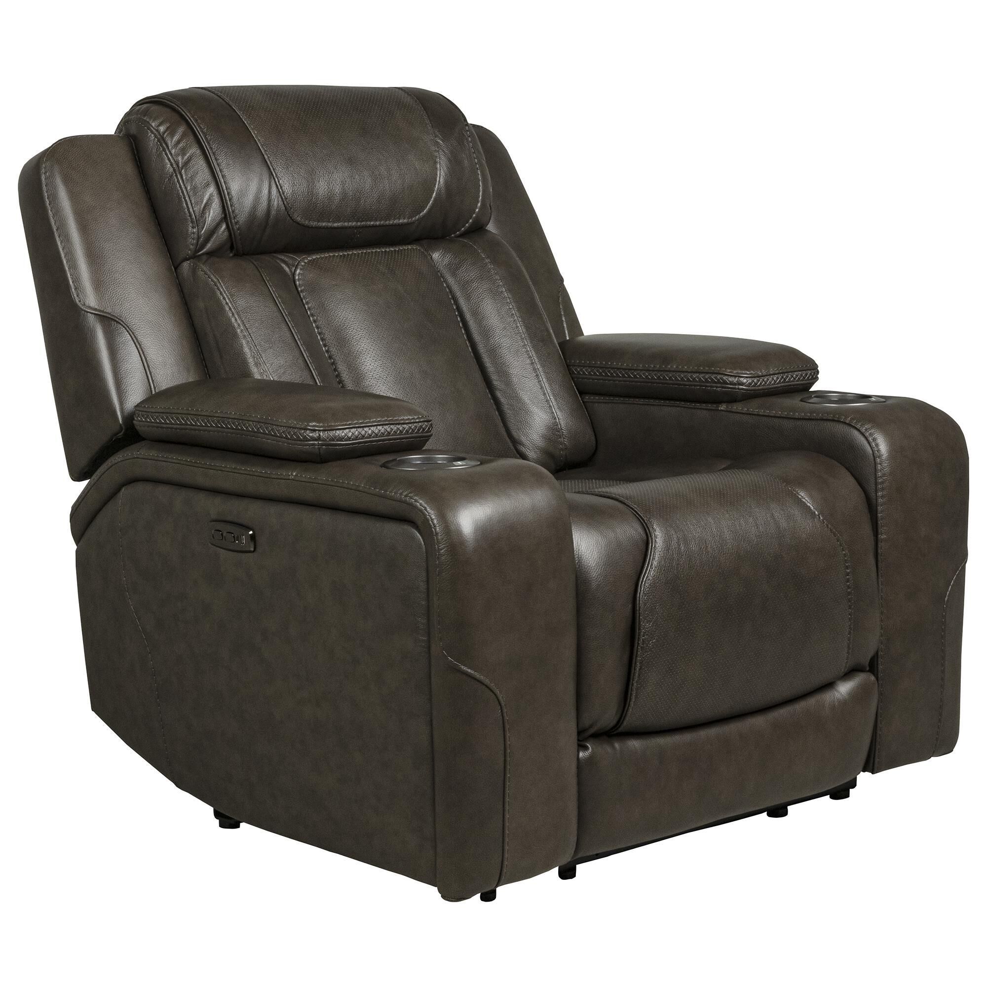 Interlochen Leather Power Recliner in Boston Charcoal