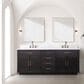 Lexora Home Abbey 80" Double Bathroom Vanity in Black Oak with 2 cm White Carrara Marble Top and Rectangular Sinks, , large