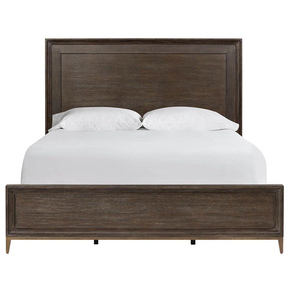 Furniture Worldwide Montclair Queen Panel Bed in Embossed Cocoa and Smoked Gold, , large