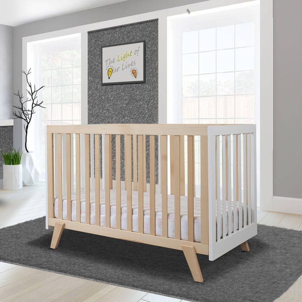 Sorelle Luce 2-In-1 Convertible Crib in Natural and White, , large
