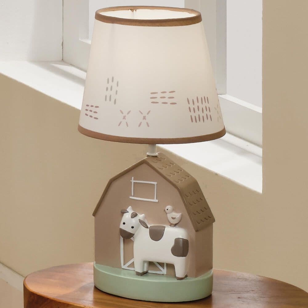 Lambs &amp; Ivy Farmyard Friends Table Lamp in Brown and White, , large