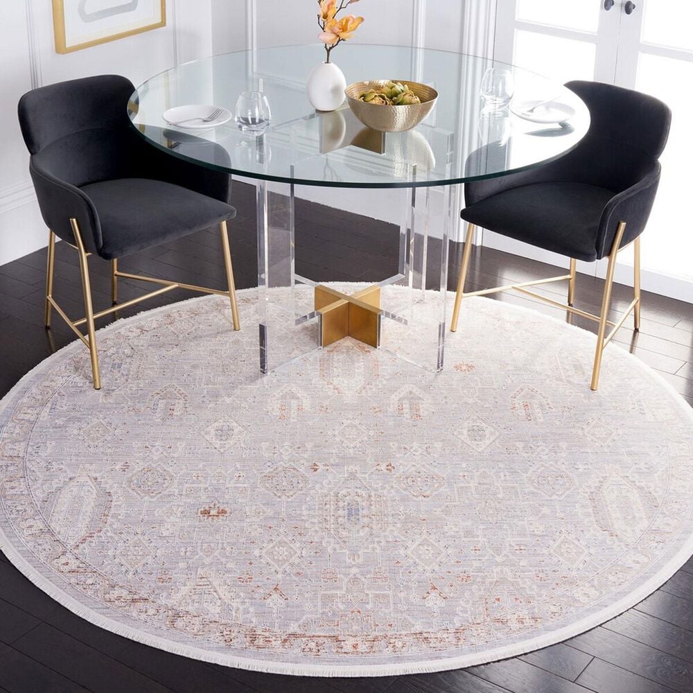 Safavieh Marmara 6&#39;7&quot; Round Grey, Blue and Rust Area Rug, , large