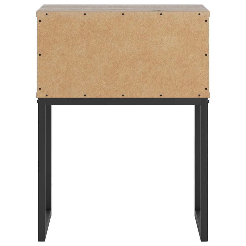 Ashley Deanlow 1-Drawer Nightstand in Honey Brown and Dark Pewter, , large