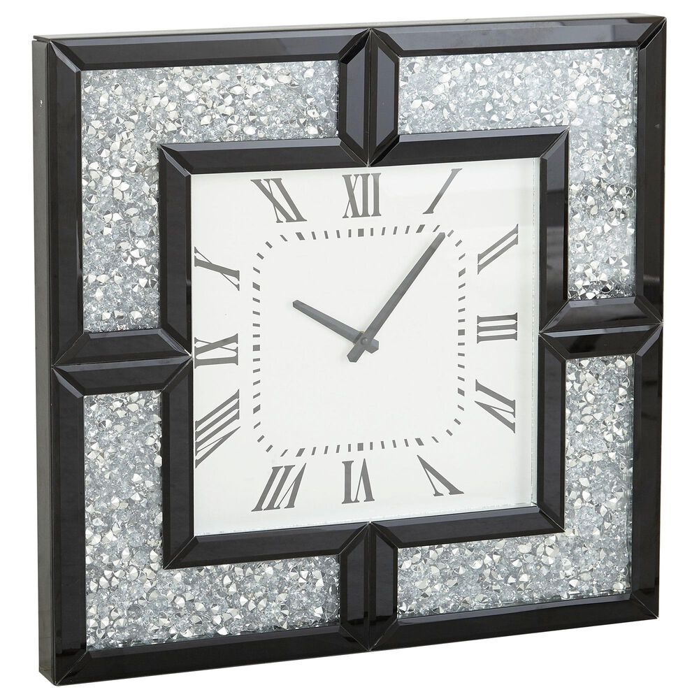 Maple and Jade 20" Round Wall Clock in Black and White, , large