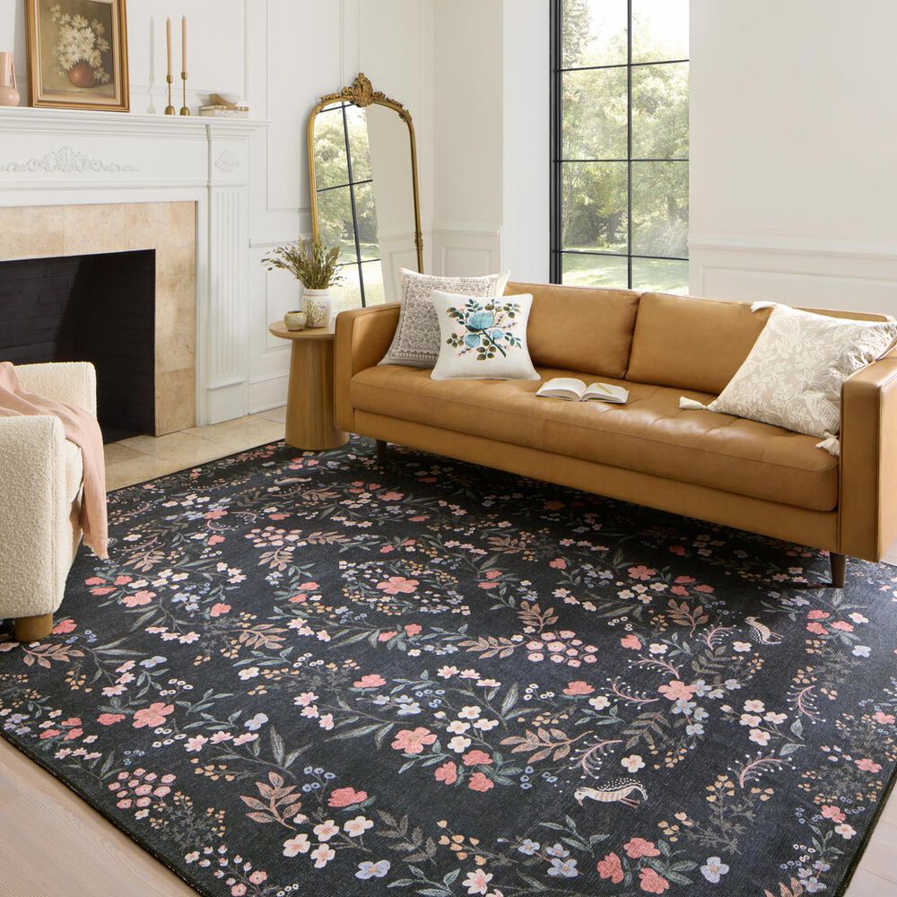 Rifle Paper Co. x Loloi Maison Tuileries 5&#39; x 7&#39;6&quot; Black Area Rug, , large