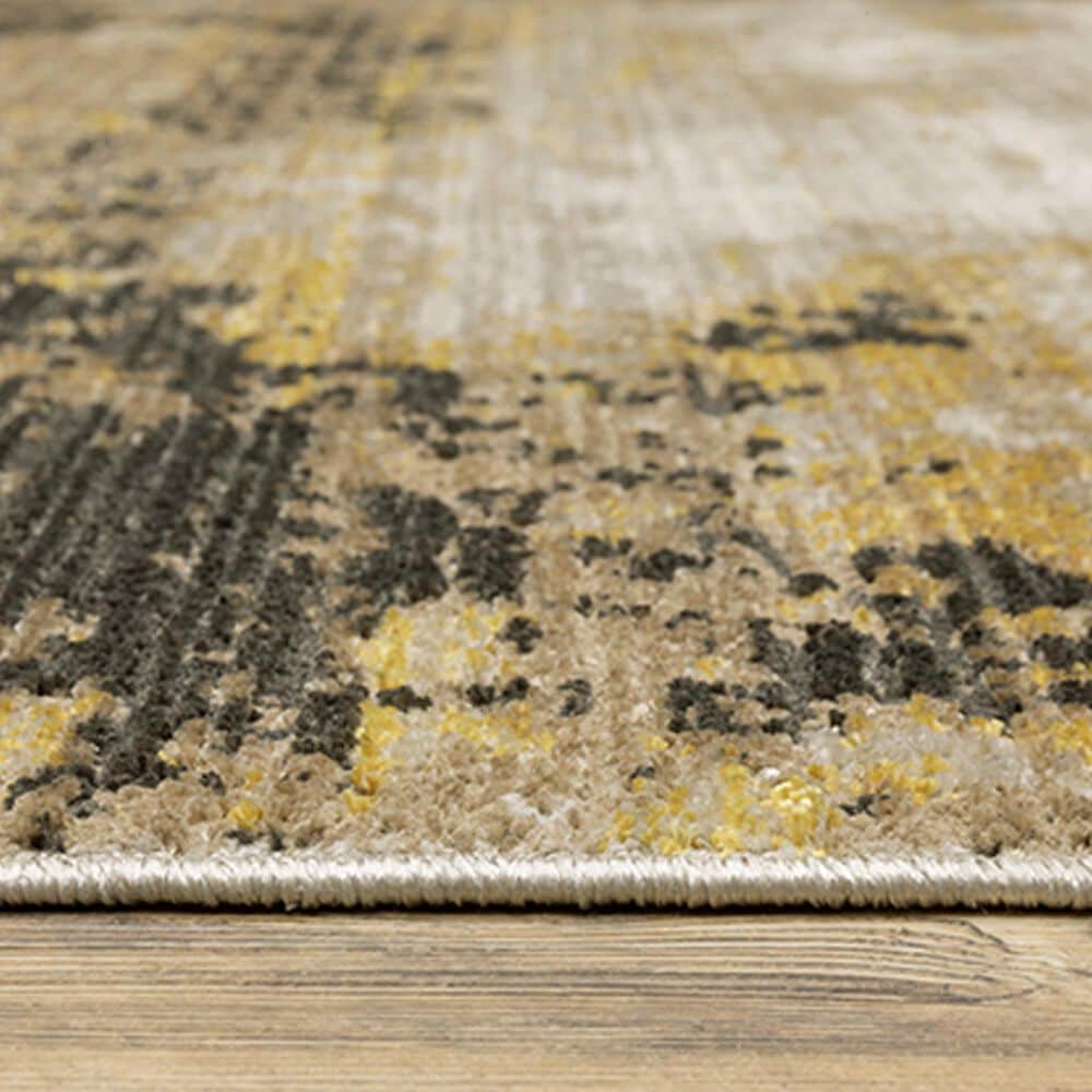 Oriental Weavers Bauer Abstract Silence 6&#39;7&quot; x 9&#39;6&quot; Gold Area Rug, , large