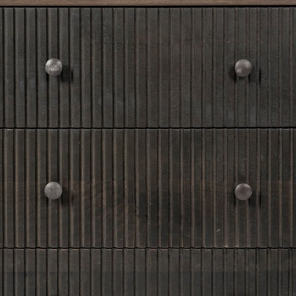 Mercana Grace 6-Drawer Sideboard in Medium Brown, Dark Brown and Matte Black, , large