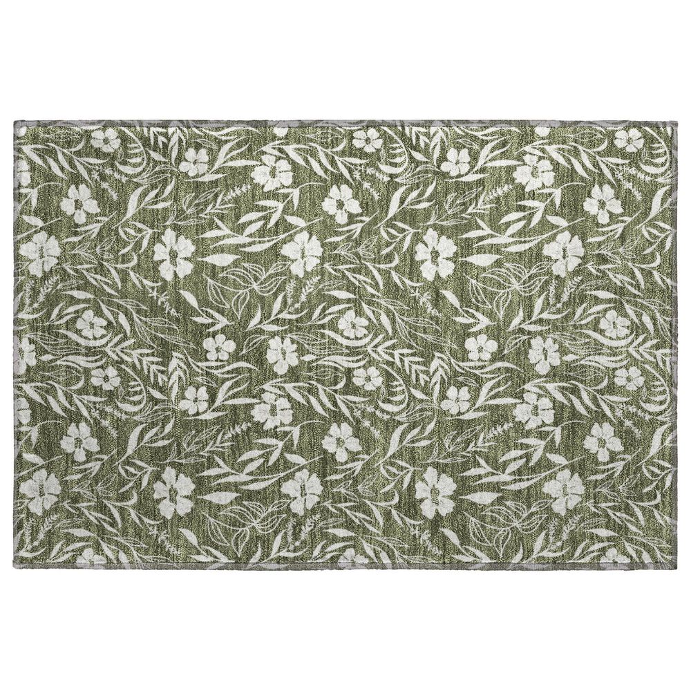 Dalyn Rug Company Soft Essentials Floral Olive 2"6" x 3"10" Indoor/Outdoor Area Rug, , large