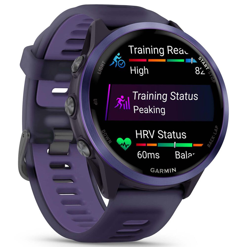 Garmin Forerunner 570 47mm Indigo Aluminum Case with Translucent Imperial Purple Band, , large