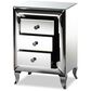 Baxton Studio Pauline 3 Drawer Nightstand in Mirrored, , large