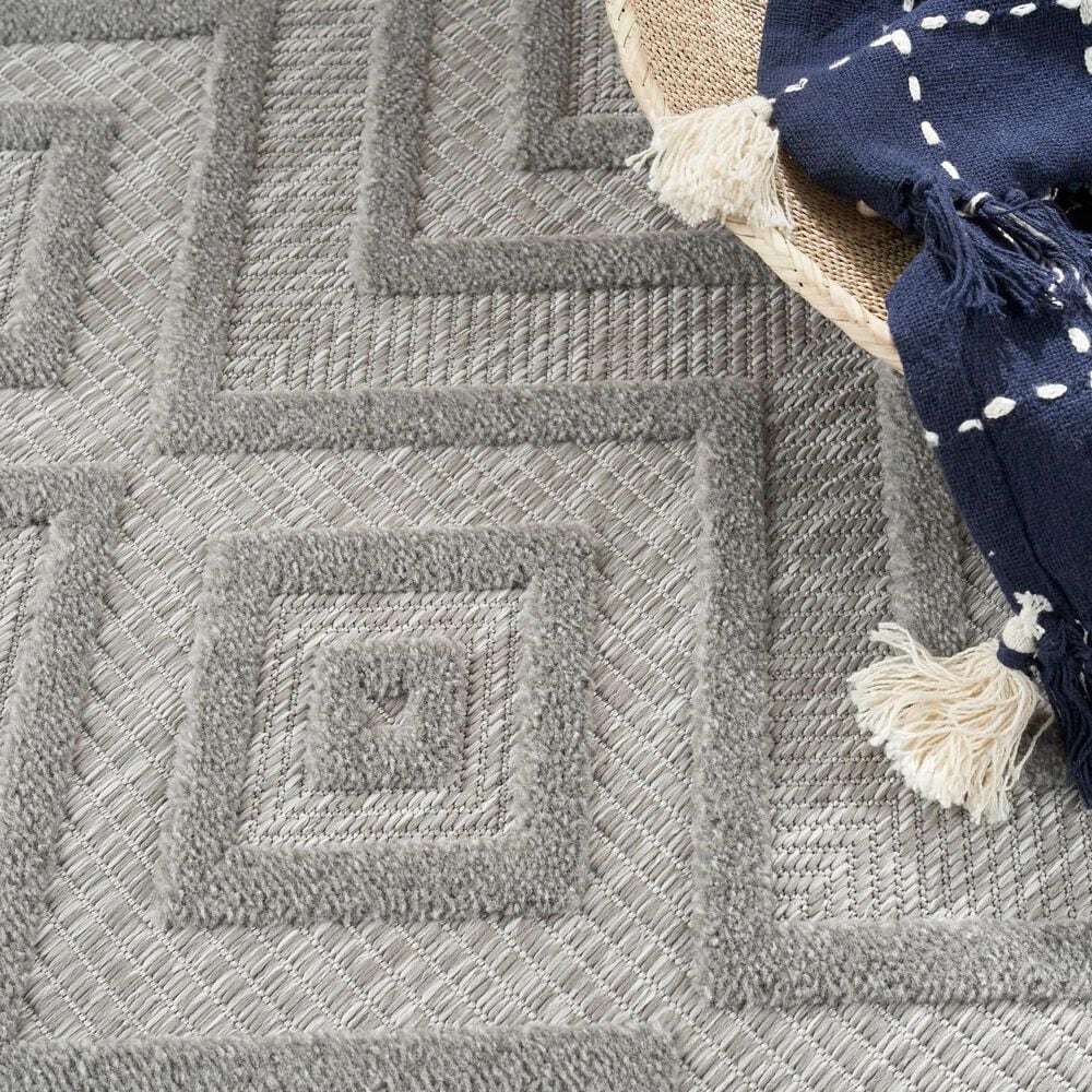 Nourison Versatile 6&#39; x 9&#39; Silver Grey Indoor/Outdoor Area Rug, , large
