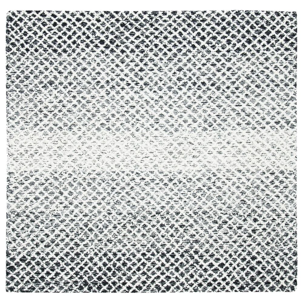 Safavieh Micro-Loop 5" Square Black and Ivory Area Rug, , large