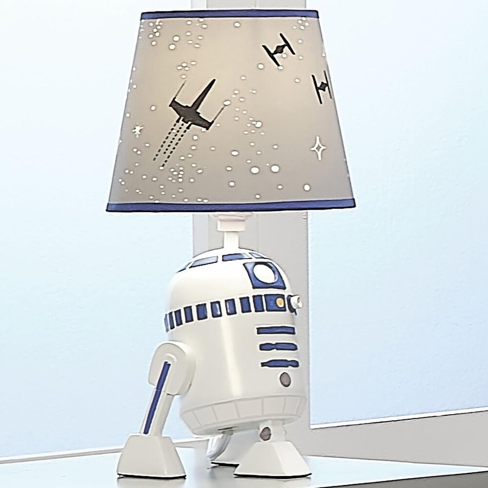 Lambs and Ivy Star Wars Classic R2-D2 Table Lamp in White, Blue and Gray, , large
