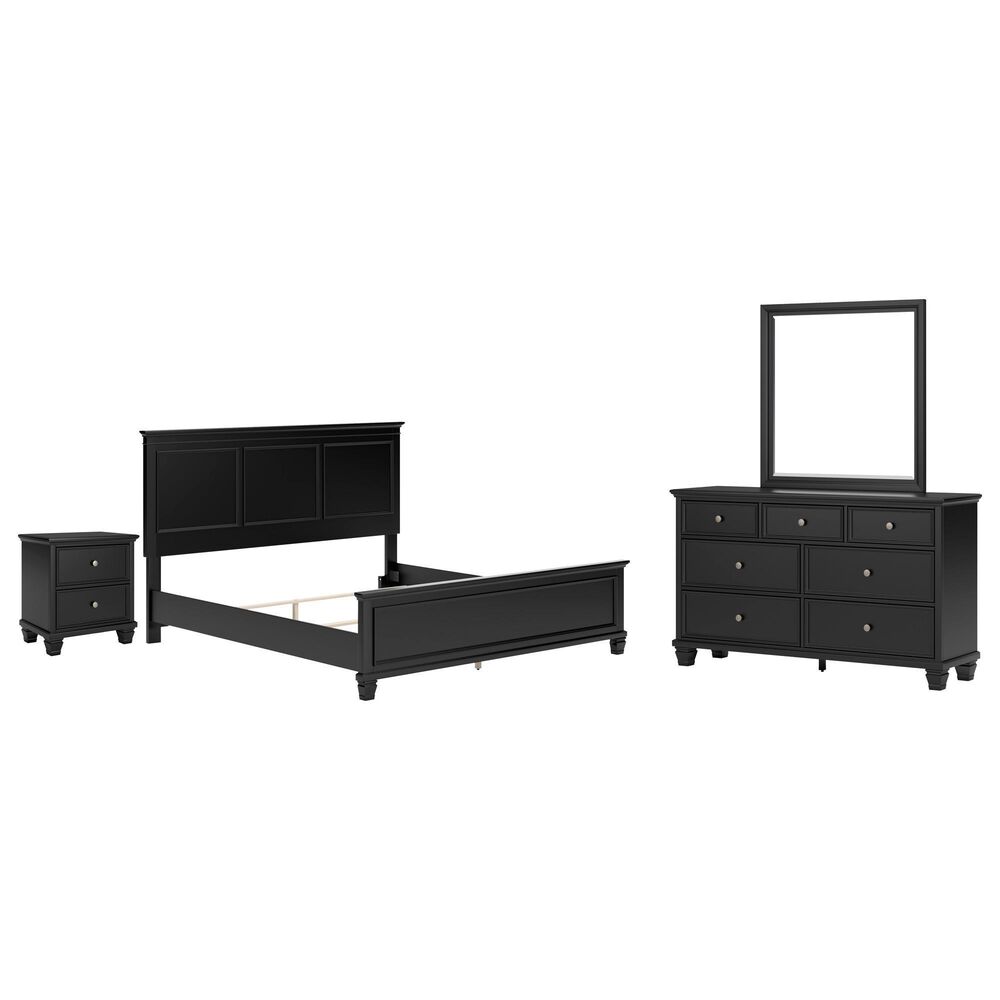 Ashley Lanolee 4-Piece King Bedroom Set in Black, , large