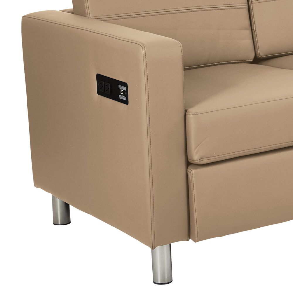 OSP Home Atlantic Stationary Sofa with Charging Station in Dillon Buff, , large