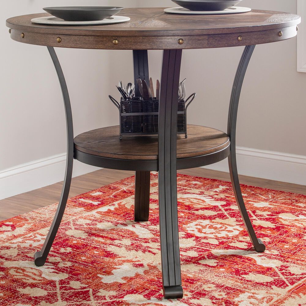 Linon Home Decor Franklin Counter Height Table in Umber Brown and Black - Table Only, , large