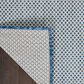 Nourison Courtyard Ivory and Blue 6" Round Indoor/Outdoor Area Rug, , large