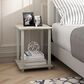 HOMLUX 2-Tier End Table in Sonoma Oak and White (Set of 2), , large
