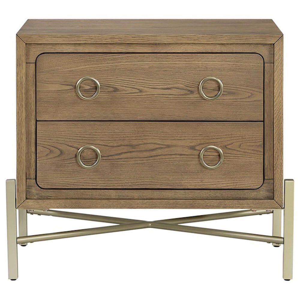 Sterling Timber Elure 2 Drawer Nightstand in Latte with USB Ports, , large