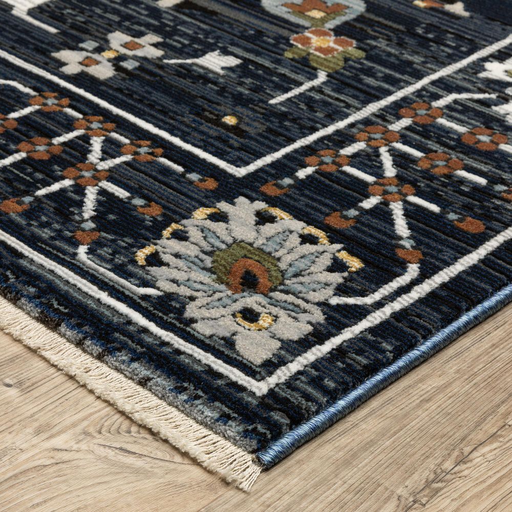 Oriental Weavers Keira Blue and Rust 5&#39;3&quot; x 7&#39;6&quot; Area Rug, , large