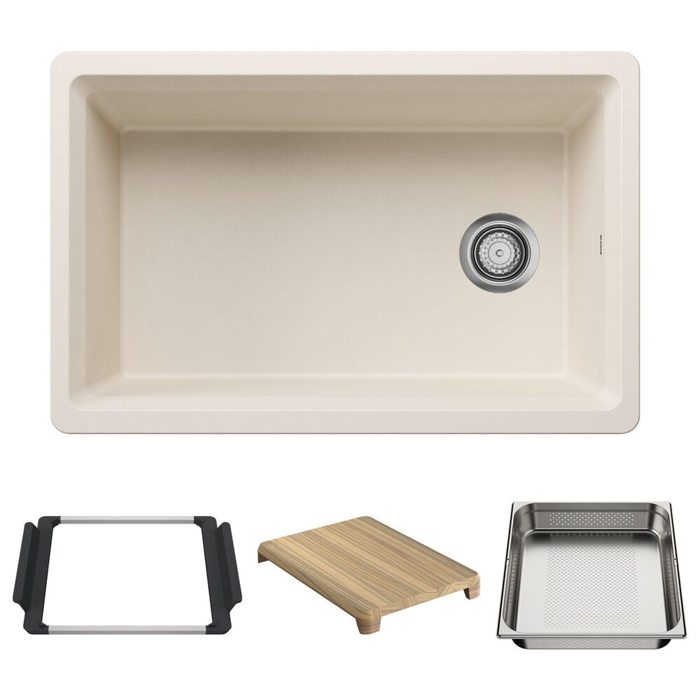 Blanco Inteos 30" Undermount Single Bowl Kitchen Sink in Soft White, , large