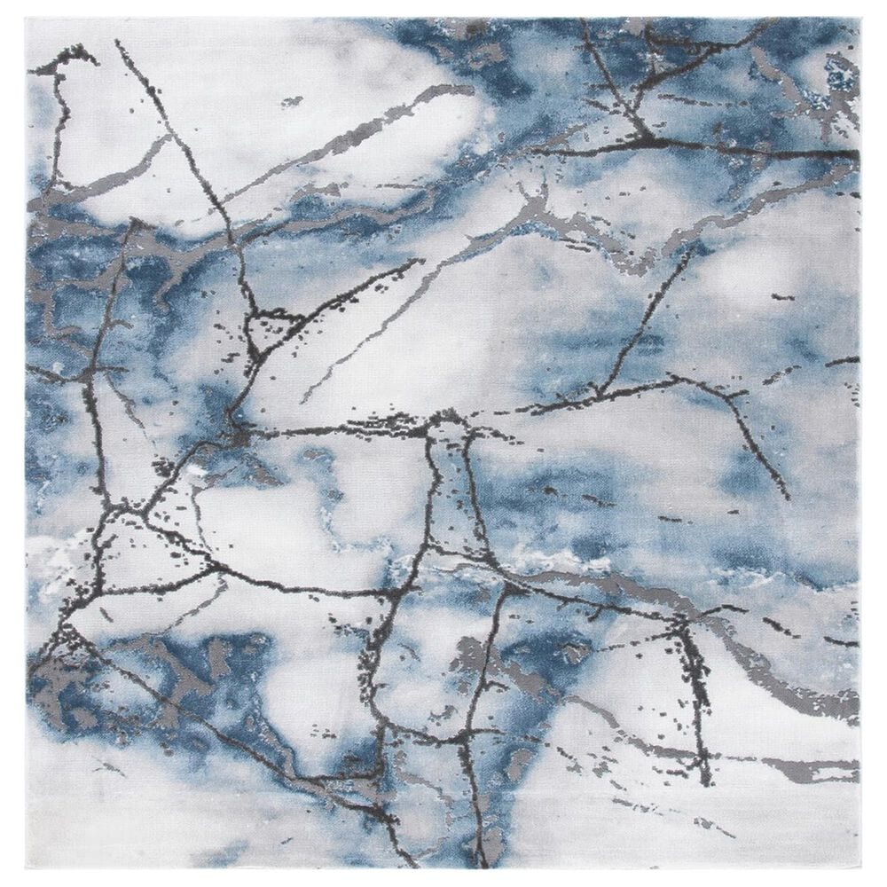 Safavieh Craft CFT877L 4" Square Grey and Blue Area Rug, , large