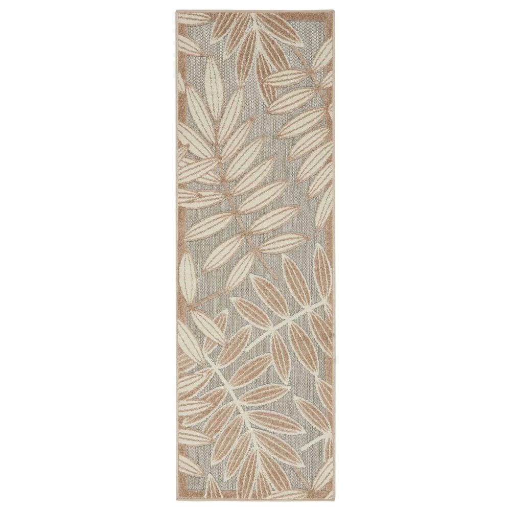 Nourison Aloha Tropical 2" x 6" Natural Indoor/Outdoor Runner, , large