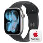 Apple Watch Series 11 (GPS) 46mm Aluminum Case with Black Sport Band - M/L in Space Gray and 2-Year AppleCare+, , large