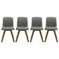 Armen Living Gina Side Chair with Charcoal Upholstery in Warm Walnut (Set of 4), , large
