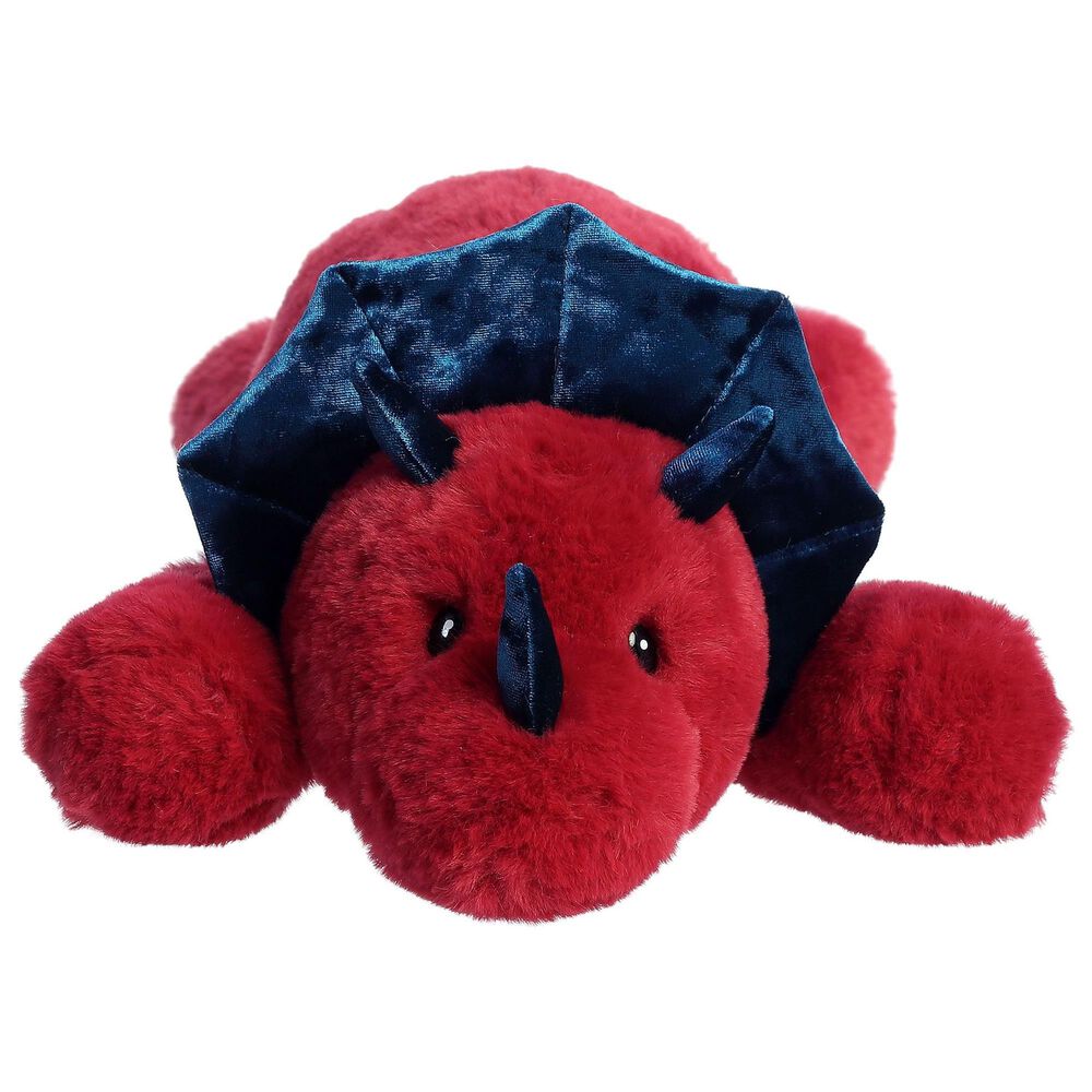 Aurora Snoozles 18&quot; Triceratop Plush in Red and Blue, , large