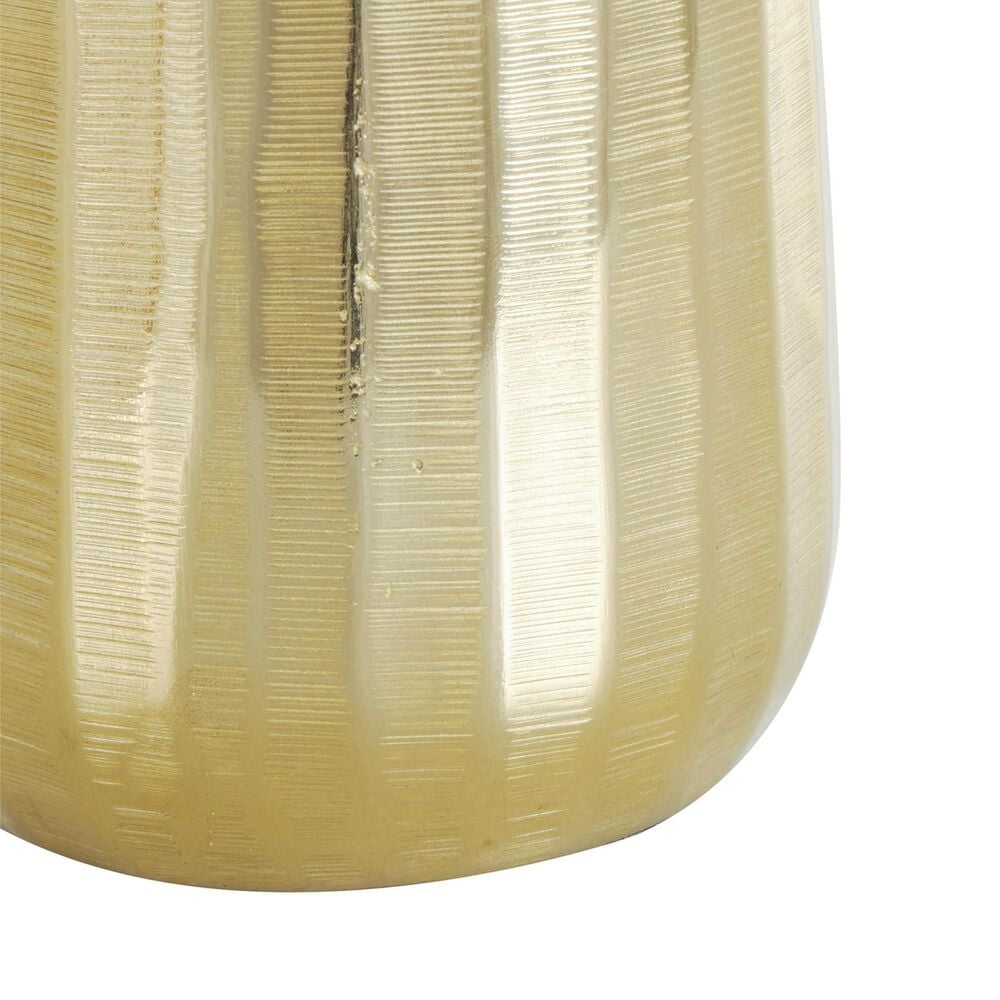 Maple and Jade 2-Piece Decorative Vase Set with Wavy Accents and Textured Ridges in Shiny Gold, , large