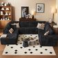Noviland HOMLUX Modular Floor Sofa with Plush Corduroy, Big Comfy U-Shaped Sectional Couch in Black, , large
