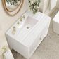James Martin Vanities Myrrin 36" Vanity in Bright White with 3 cm Arctic Fall Solid Surface Top, , large