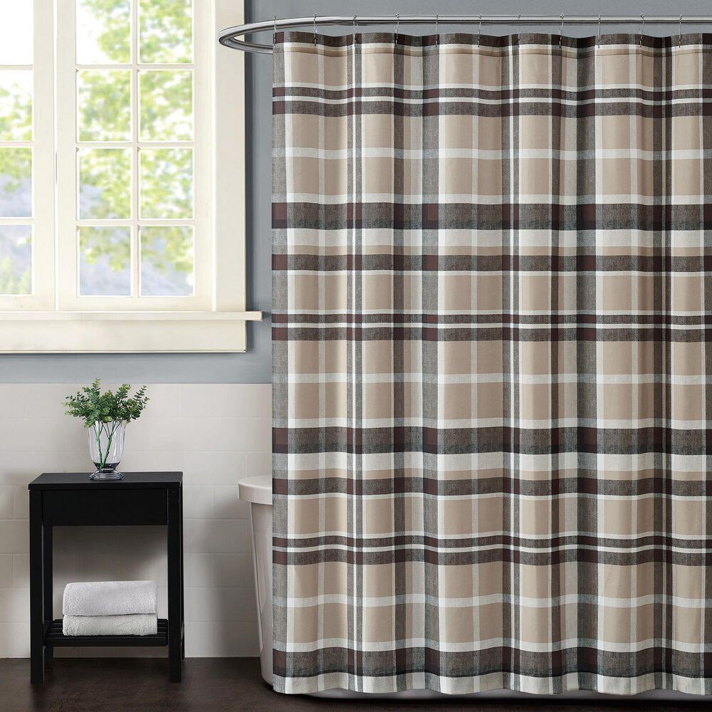 Pem America Truly Soft Paulette Shower Curtain in Taupe, , large