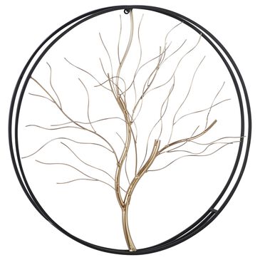 Maple and Jade 26" x 26" Tree Branch Wall Decor in Gold, , large
