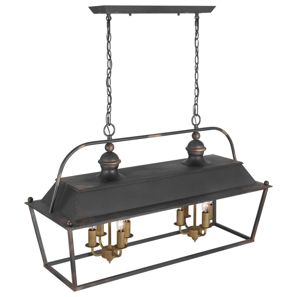 Golden Lighting Christoff 8-Light Linear Pendant in Antique Black and Gold, , large
