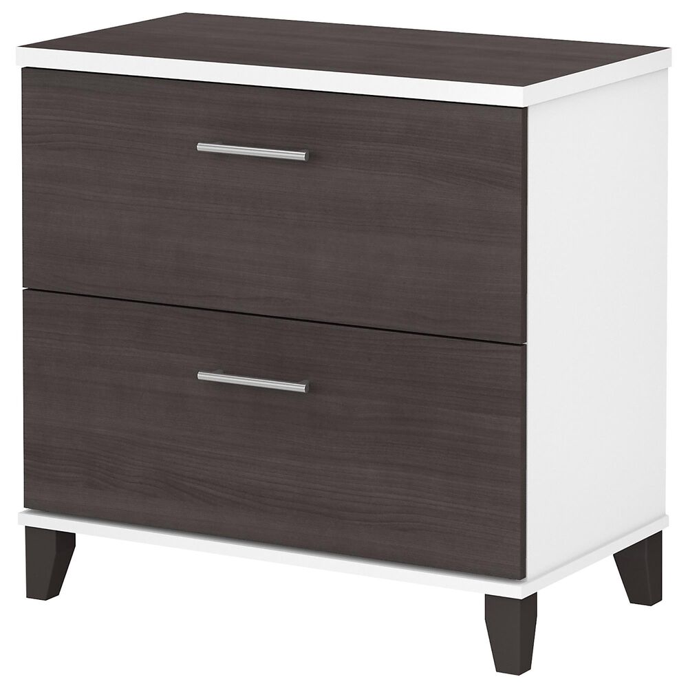 Bush Somerset 3 Piece Office Desk Set in Storm Gray/White, , large