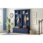 HOMLUX 6-Hook Hall Tree with Wood Grain Bench in Blue, , large