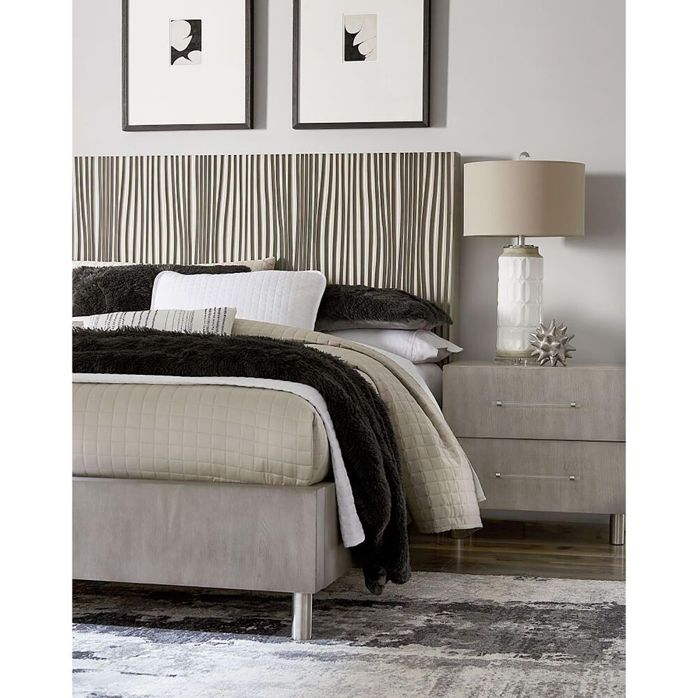 Urban Home Argento Queen Platform Bed in Misty Grey and Stainless Steel, , large