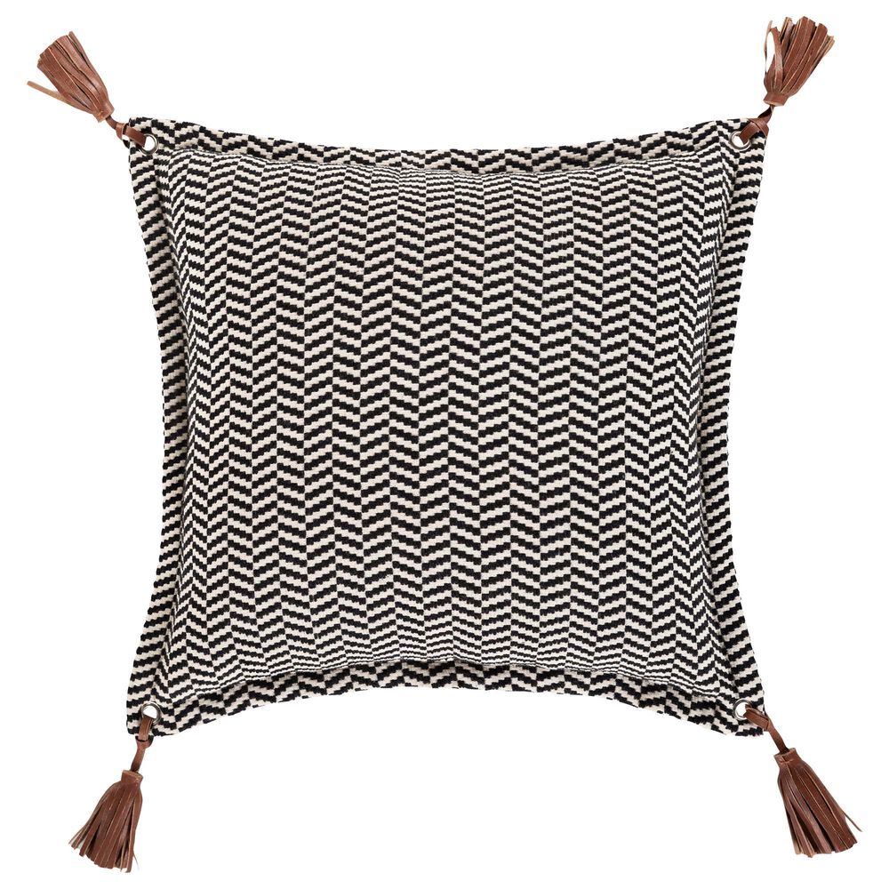 Surya Fiona II 20" x 20" Throw Pillow in Black, Brown and Beige, , large
