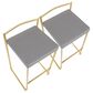 Lumisource Fuji Stackable Counter Stool with Grey Faux Leather Cushion in Gold (Set of 2), , large