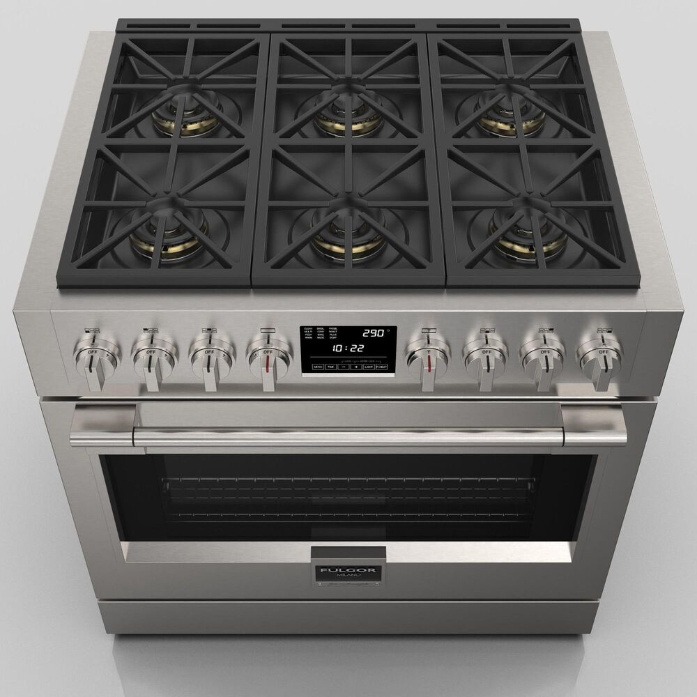 Fulgor Milano Sofia 5.7 Cu. Ft. 36&quot; Professional Dual Fuel Range in Stainless Steel, , large