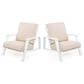 Hearth and Haven Outdoor Lounge Chair with White Frame in Beige (Set of 2), , large