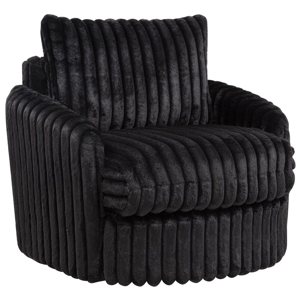Coaster Sarco Swivel Accent Arm Chair in Black, , large