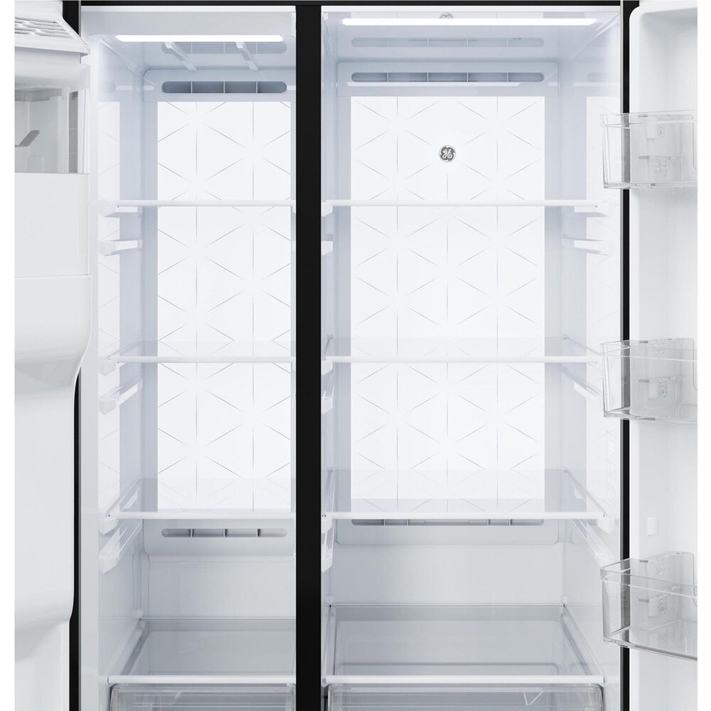 GE Appliances 27.7 Cu. Ft. Side-By-Side Refrigerator with LED Light Walls and Extra Tall Dispenser in Fingerprint Resistant Stainless Steel, , large