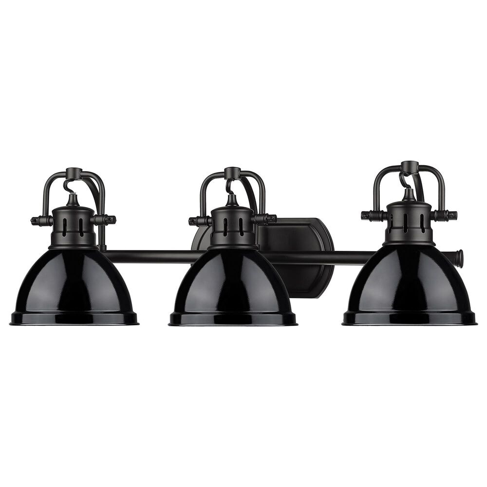 Golden Lighting Duncan 3-Light Bath Vanity in Matte Black and Glossy Black, , large