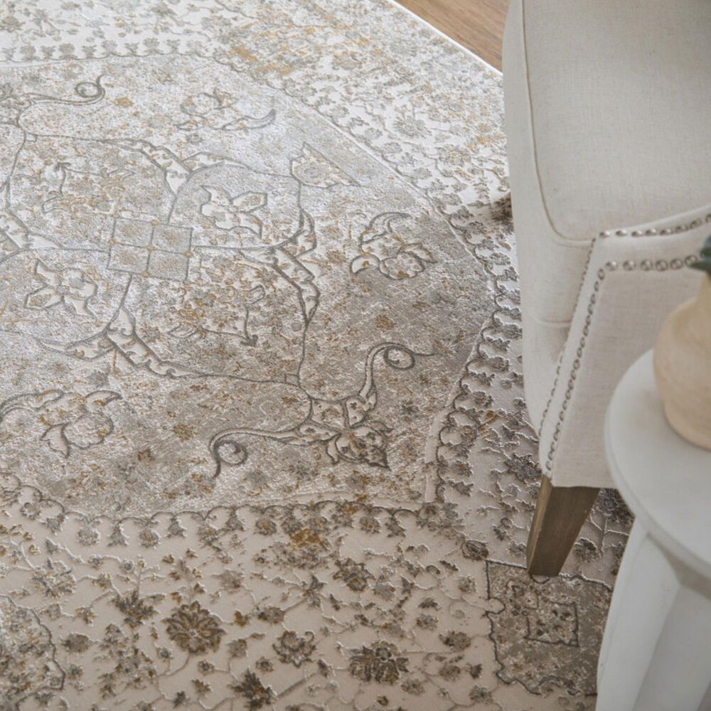 Feizy Cadiz Beige and Gray 6'6" x 9'6" Area Rug, , large