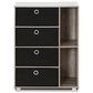 HOMLUX Multipurpose Storage Bookshelf Cabinet with 4 Bin Drawers in French Oak and Black, , large